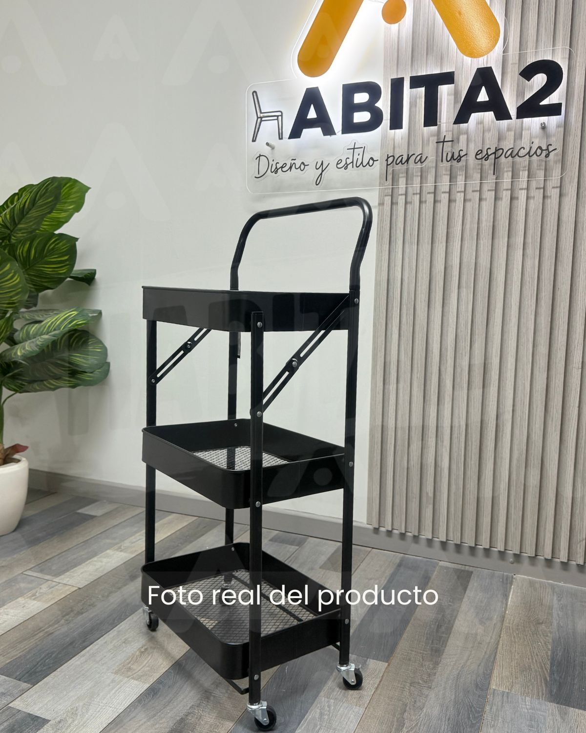 Carro Bar Plegable Negro