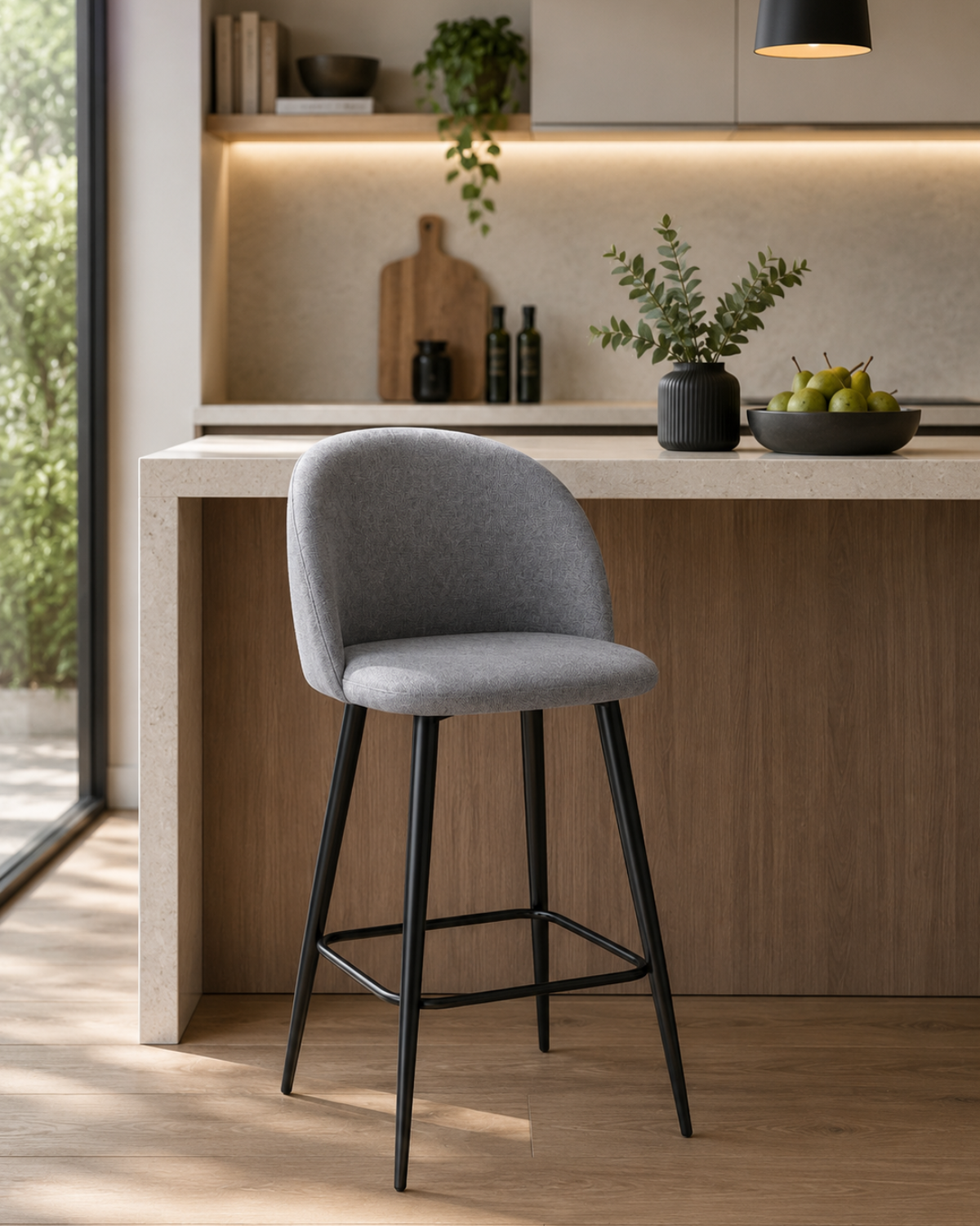 Taburete Deluxe Black Lino 64 cm