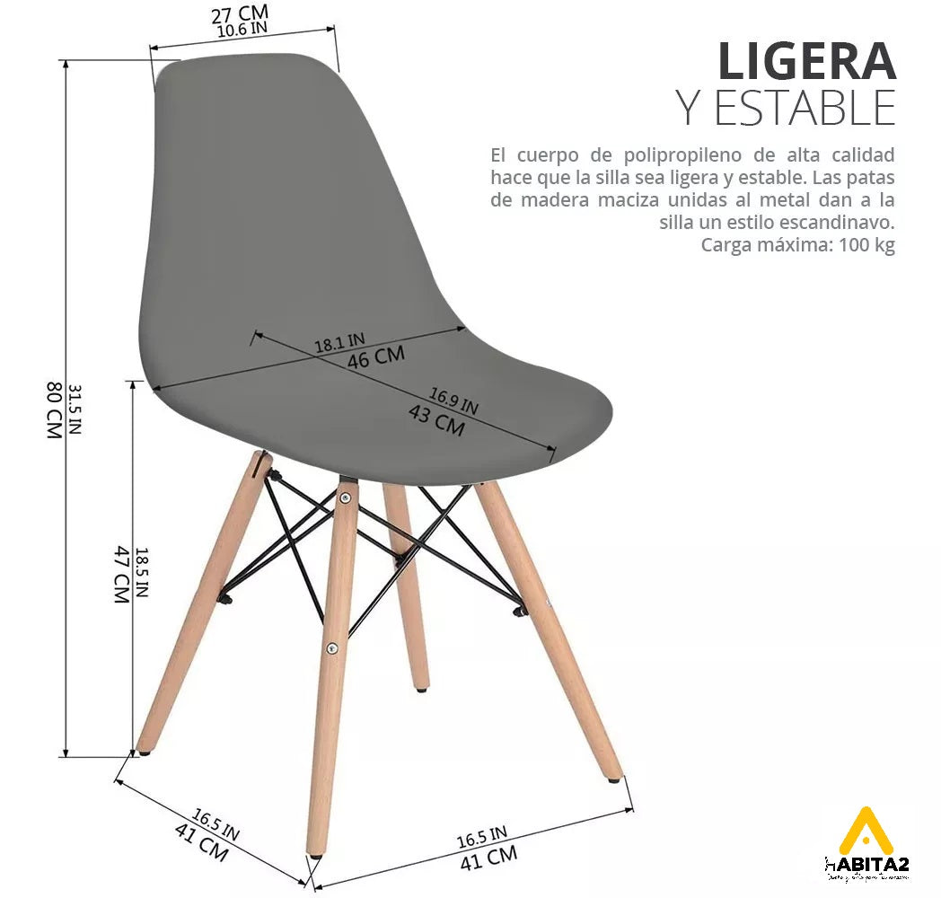 Pack 4 Sillas Eames