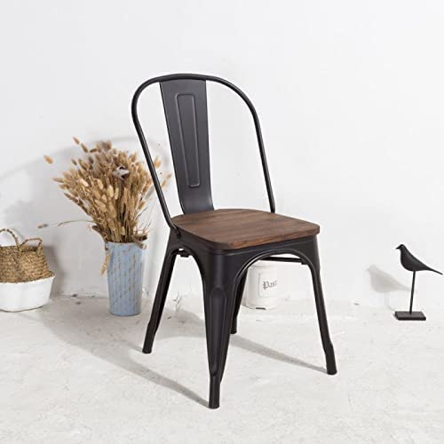 Pack 4 sillas Tolix Wood Oscura