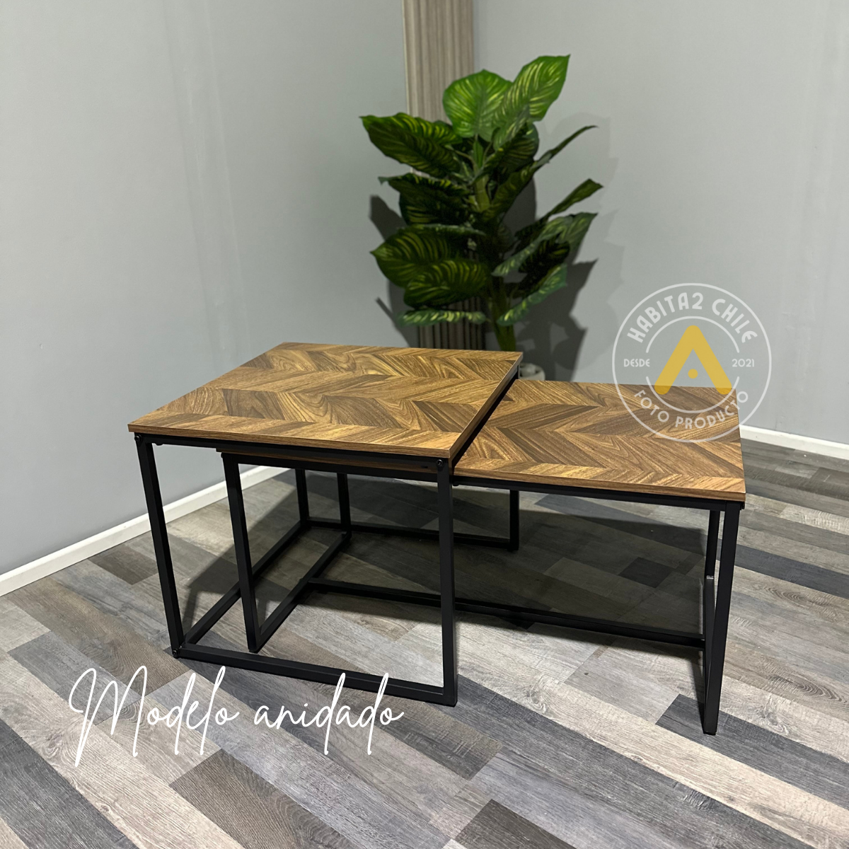 Mesa de centro Rustic Rectangular tipo nido