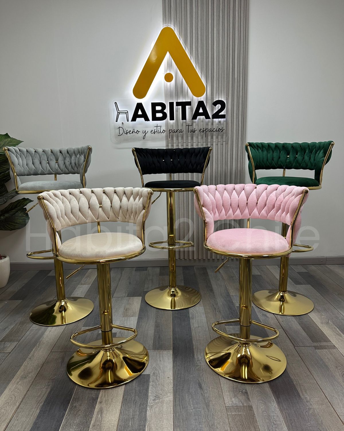 Taburete Queen Terciopelo (Ajustable)
