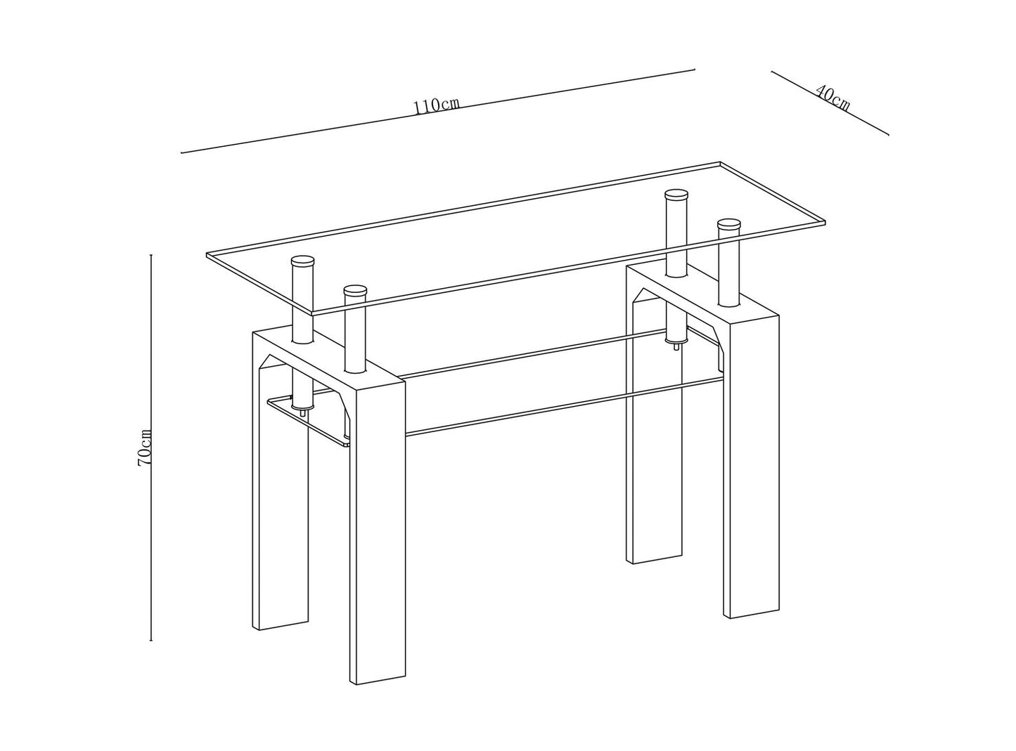 Arrimo Rectangular de Vidrio