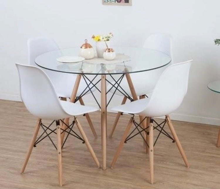Mesa Eames de Vidrio 80 cm