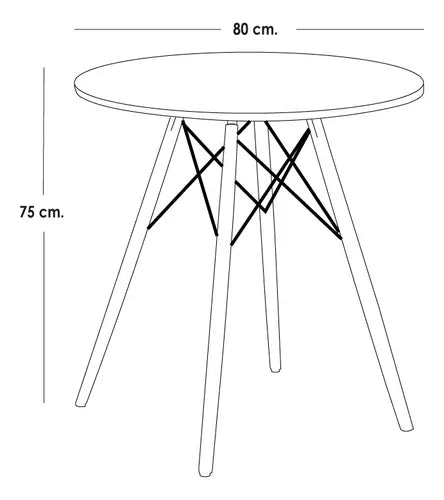 Mesa Eames Redonda 80 cm