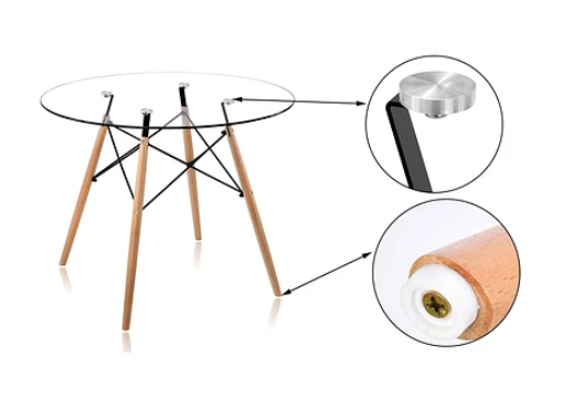 Mesa Eames de Vidrio 120 cm
