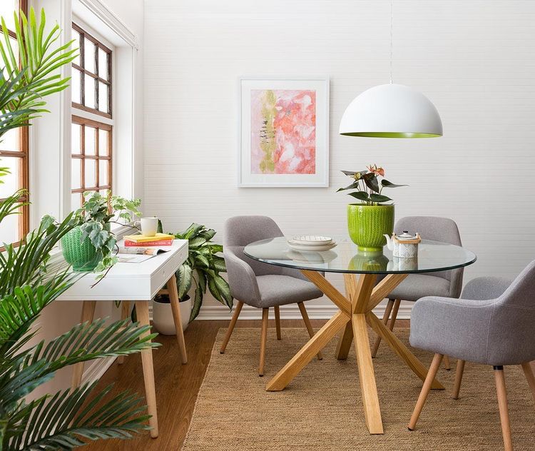 Mesa Nordic de vidrio 100 cm