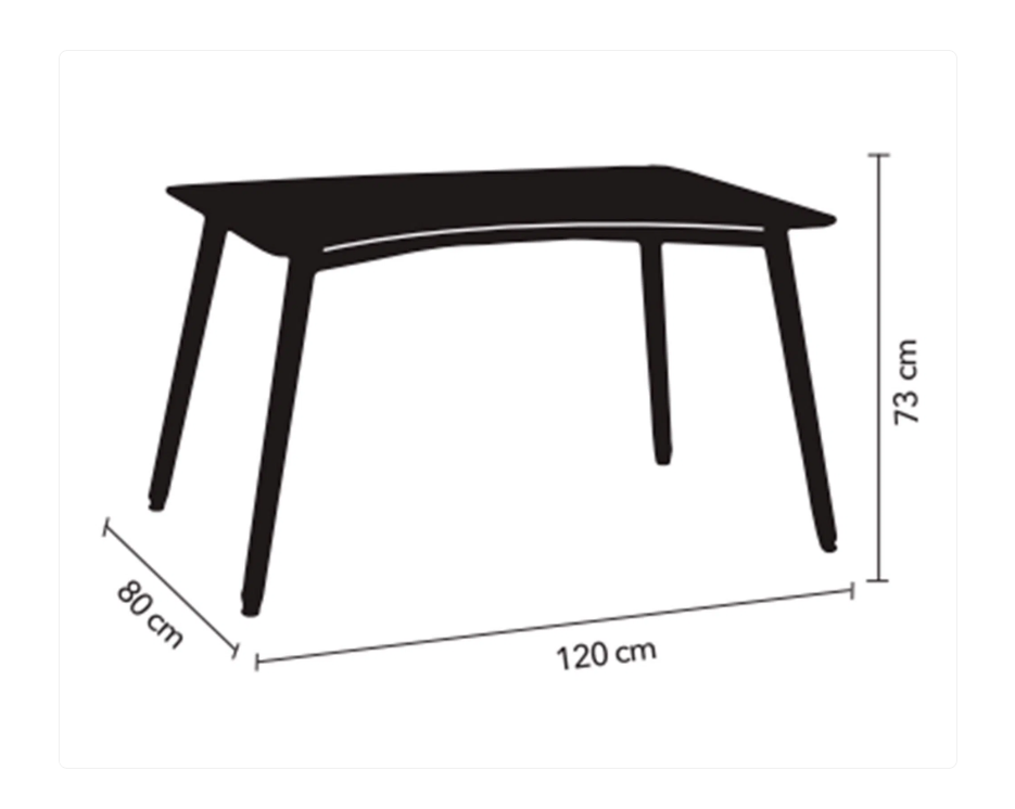 Mesa MDF Rectangular 120x80 cm