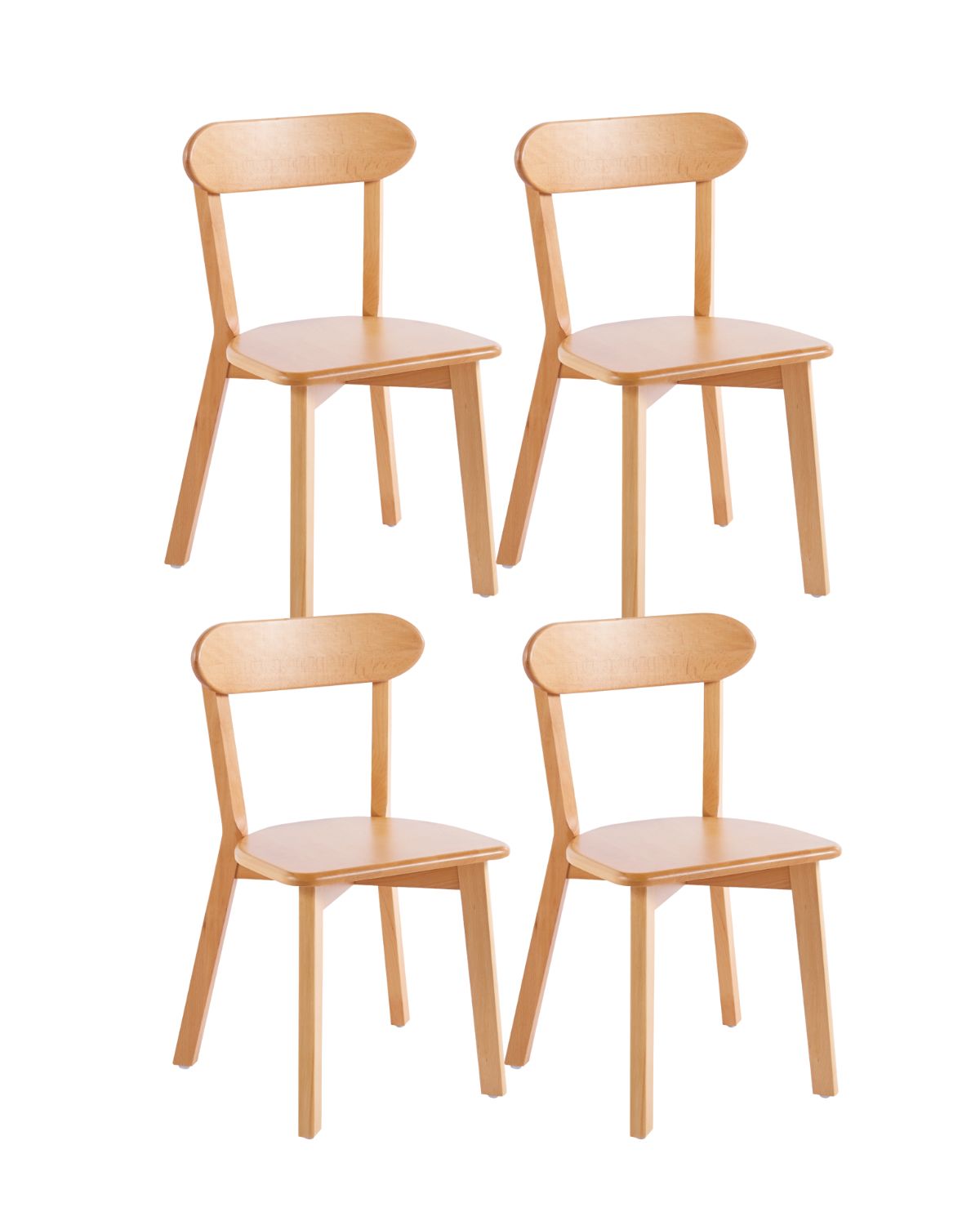 Pack 4 Sillas de Madera Fresno