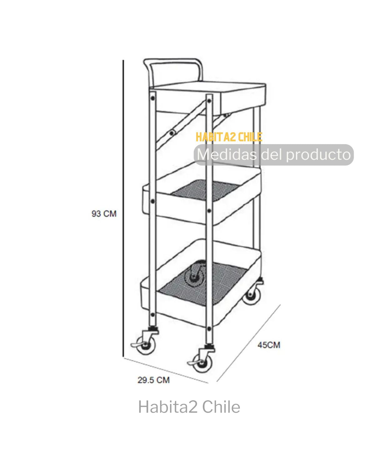 Carro Bar Plegable Negro