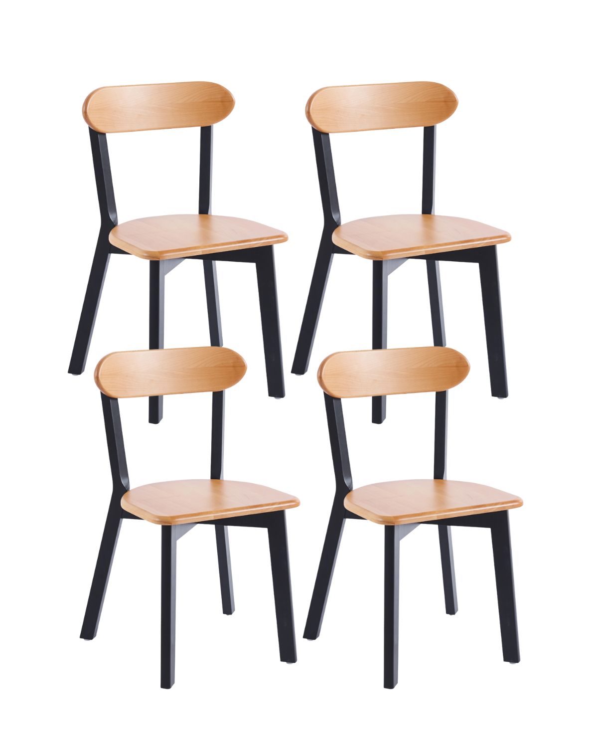 Pack 4 Sillas de Madera Fresno
