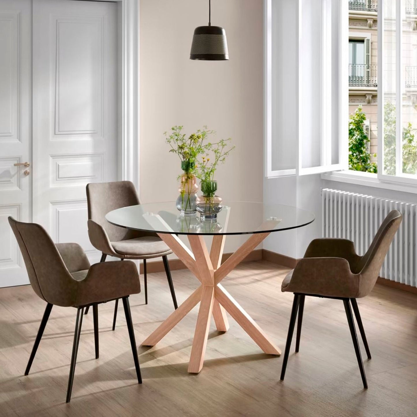Mesa Nordic de vidrio 120 cm