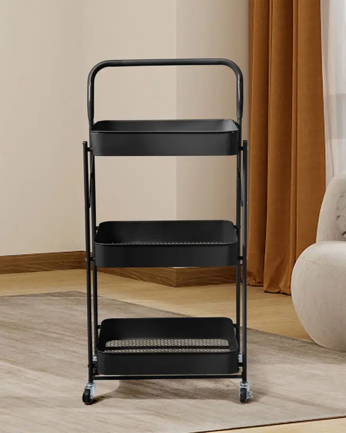 Carro Bar Plegable Negro