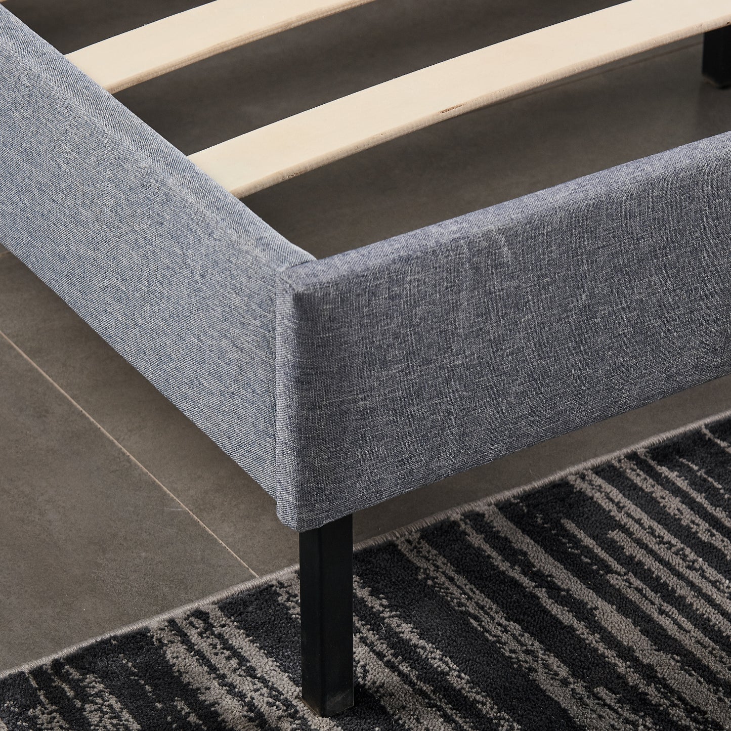 Base Cama Europea Gris 2 Plazas