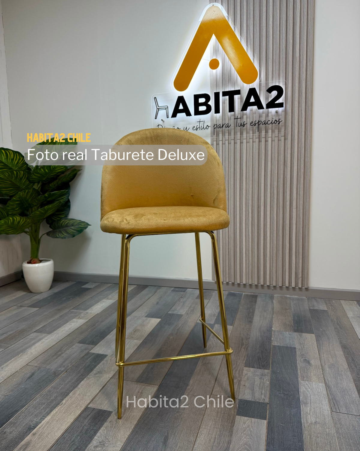 Taburete Deluxe Gold 65cm