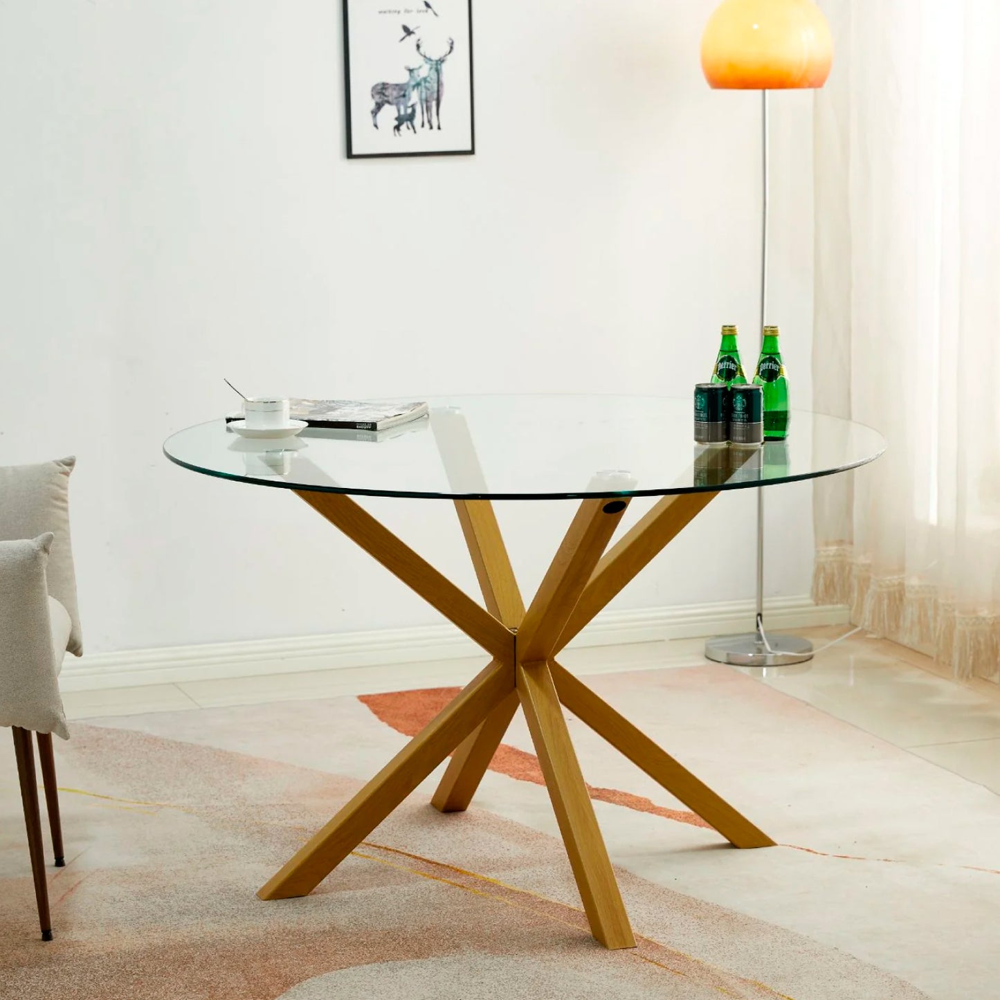 Mesa Nordic de vidrio 120 cm