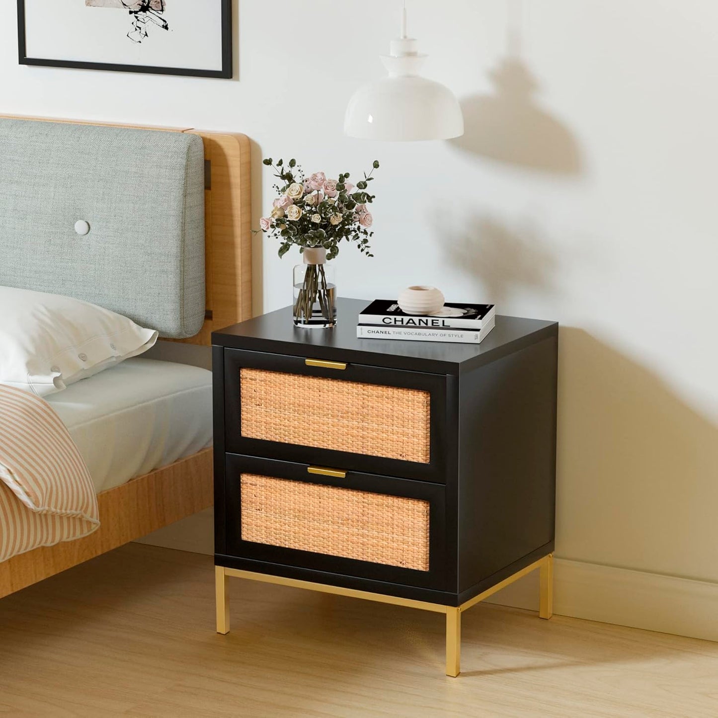 Velador Black Rattan