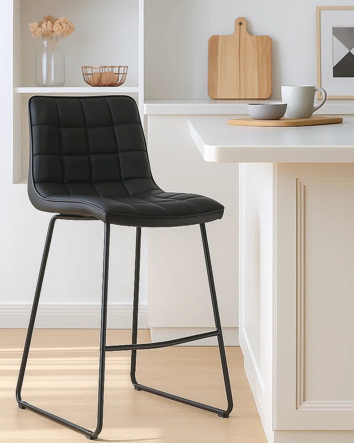 Pack 4 Taburetes Cuero Blacky 64 cm