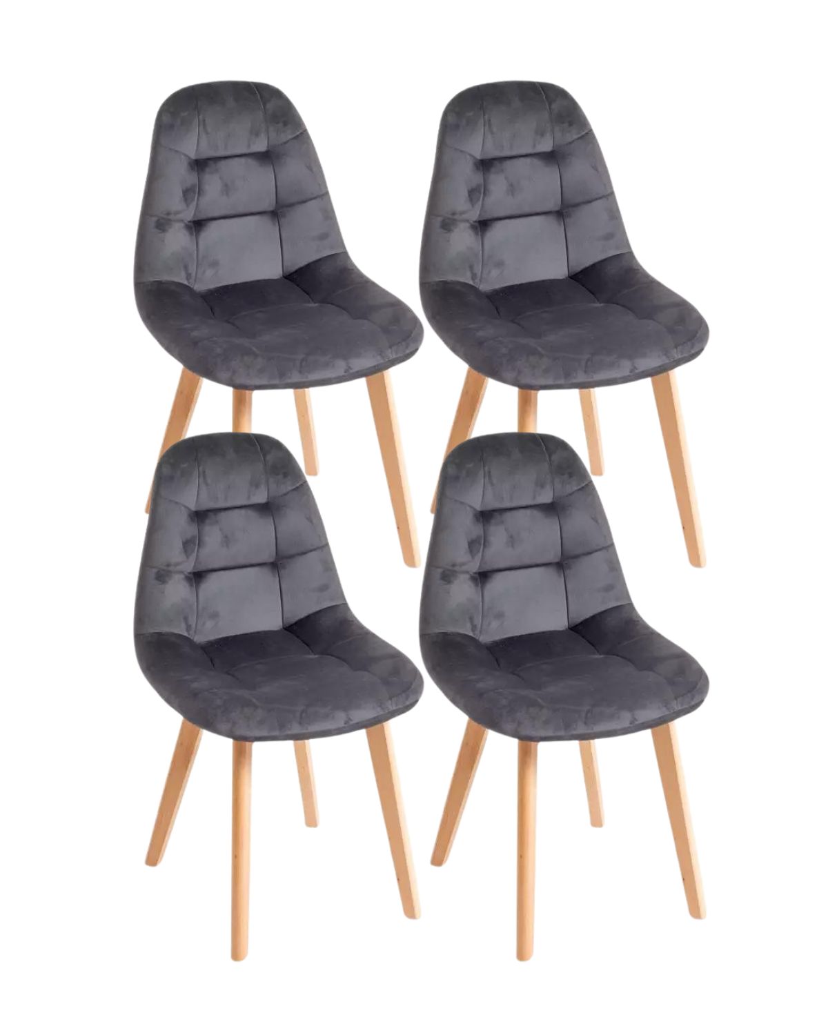 Pack 4 Sillas Capitoné Felpa
