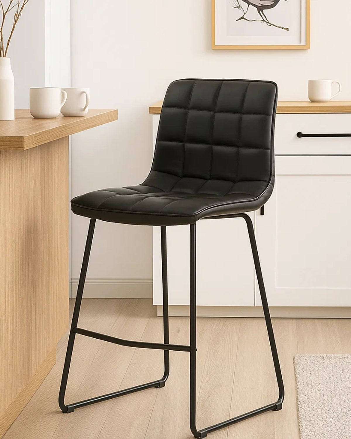 Pack 4 Taburetes Cuero Blacky 64 cm