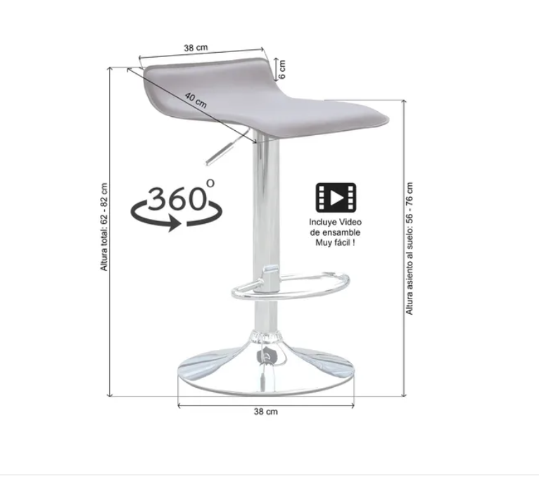 Silla de Bar Belinda (Ajustable)