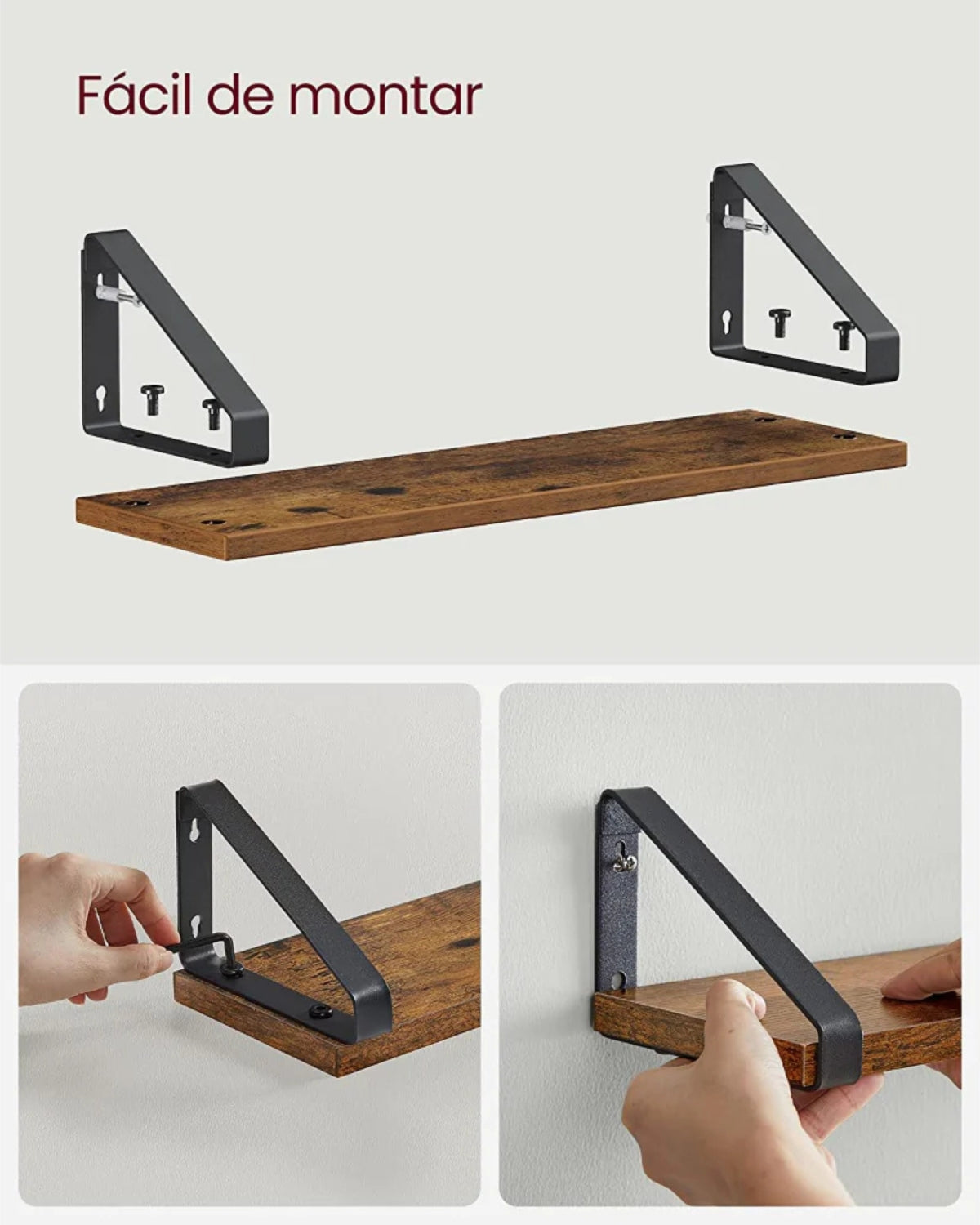 Set 3 Repisas Flotantes Rustic