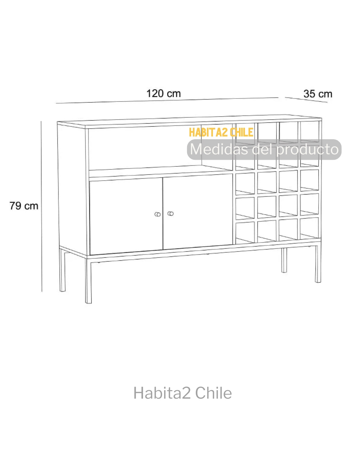 Bar Rack Botellero Azuki