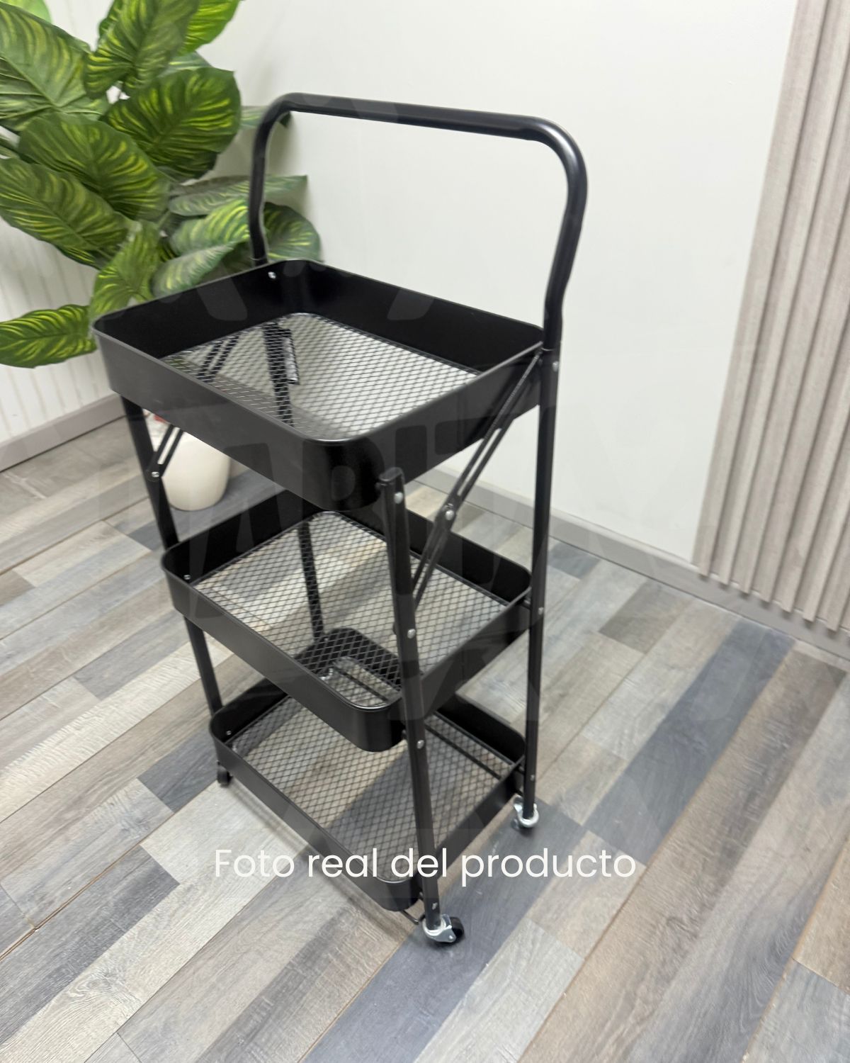 Carro Bar Plegable Negro