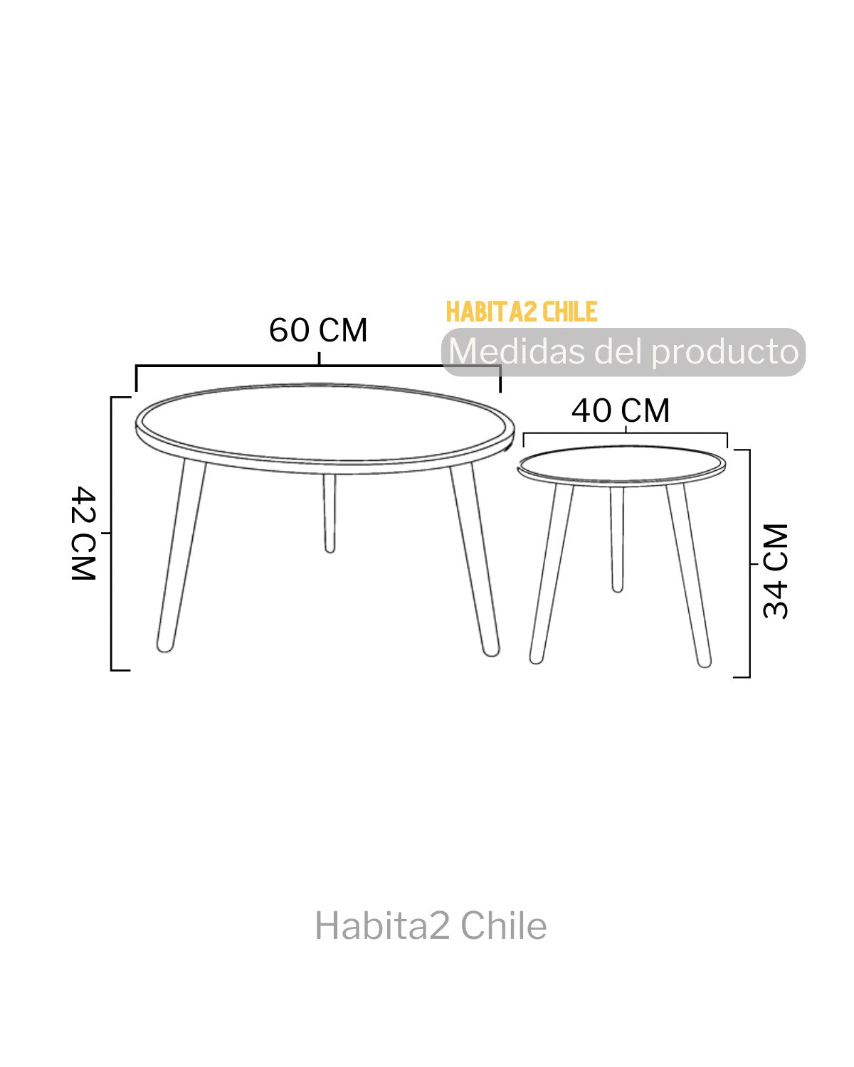 Set 2 Mesas de Centro Berenice
