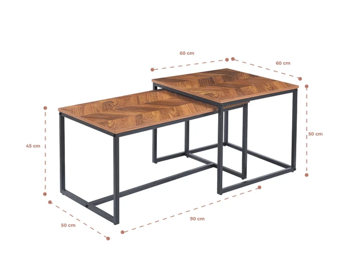 Mesa de centro Rustic Rectangular tipo nido