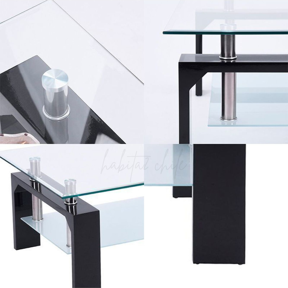 Mesa de centro rectangular de Vidrio