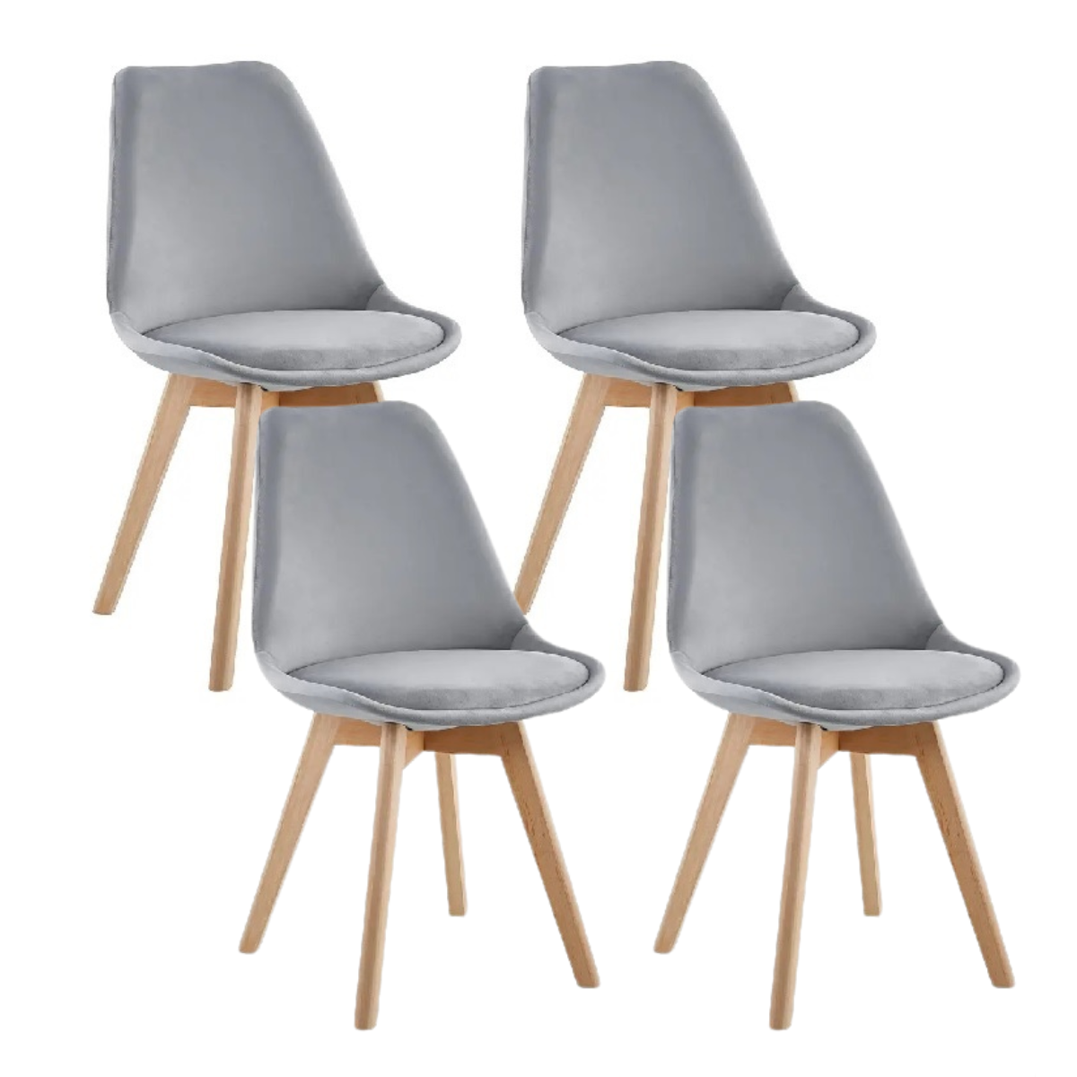 Pack 4 Silla Tulip Felpa