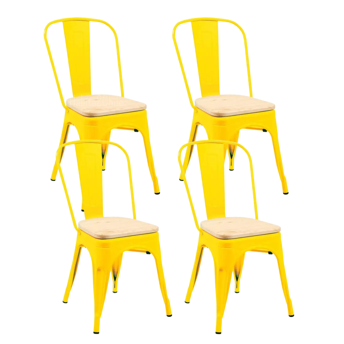 Pack 4 sillas Tolix Wood