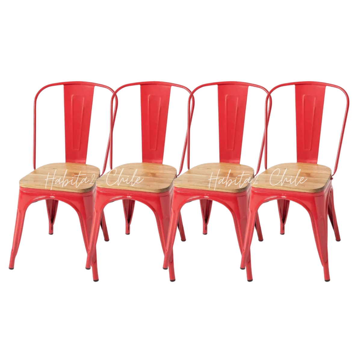 Pack 4 sillas Tolix Wood