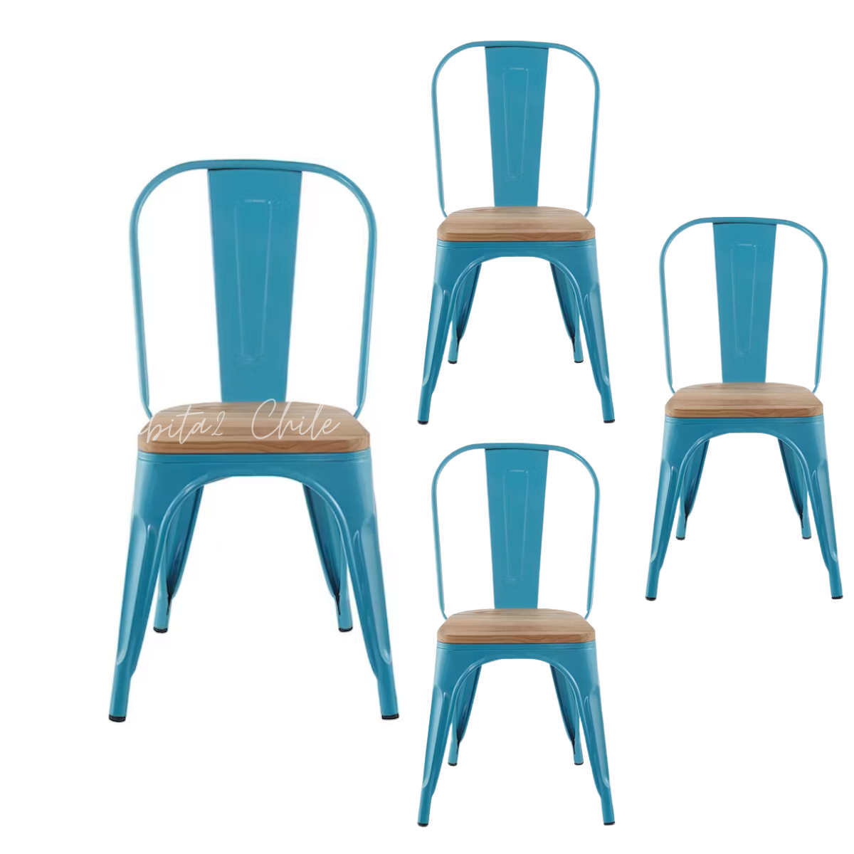 Pack 4 sillas Tolix Wood