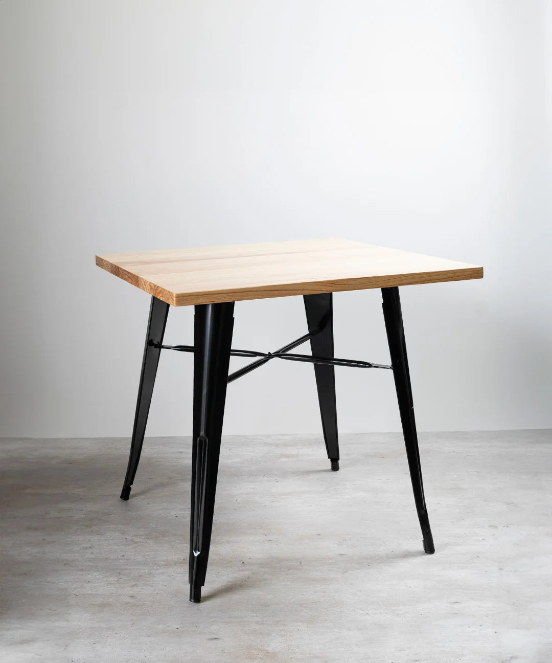 Mesa Tolix Madera 70x70 cm