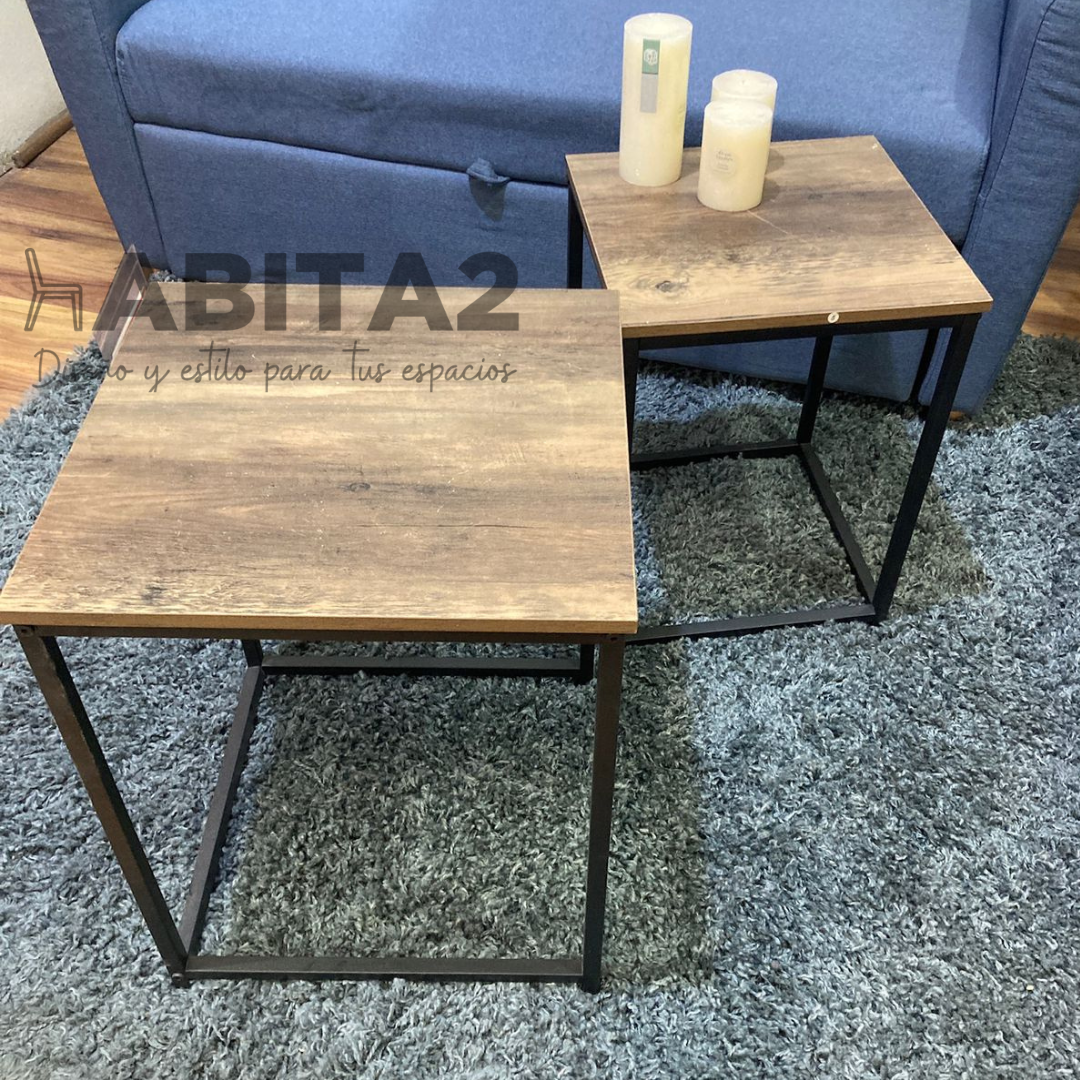 Set mesas de centro Rustic cuadrada