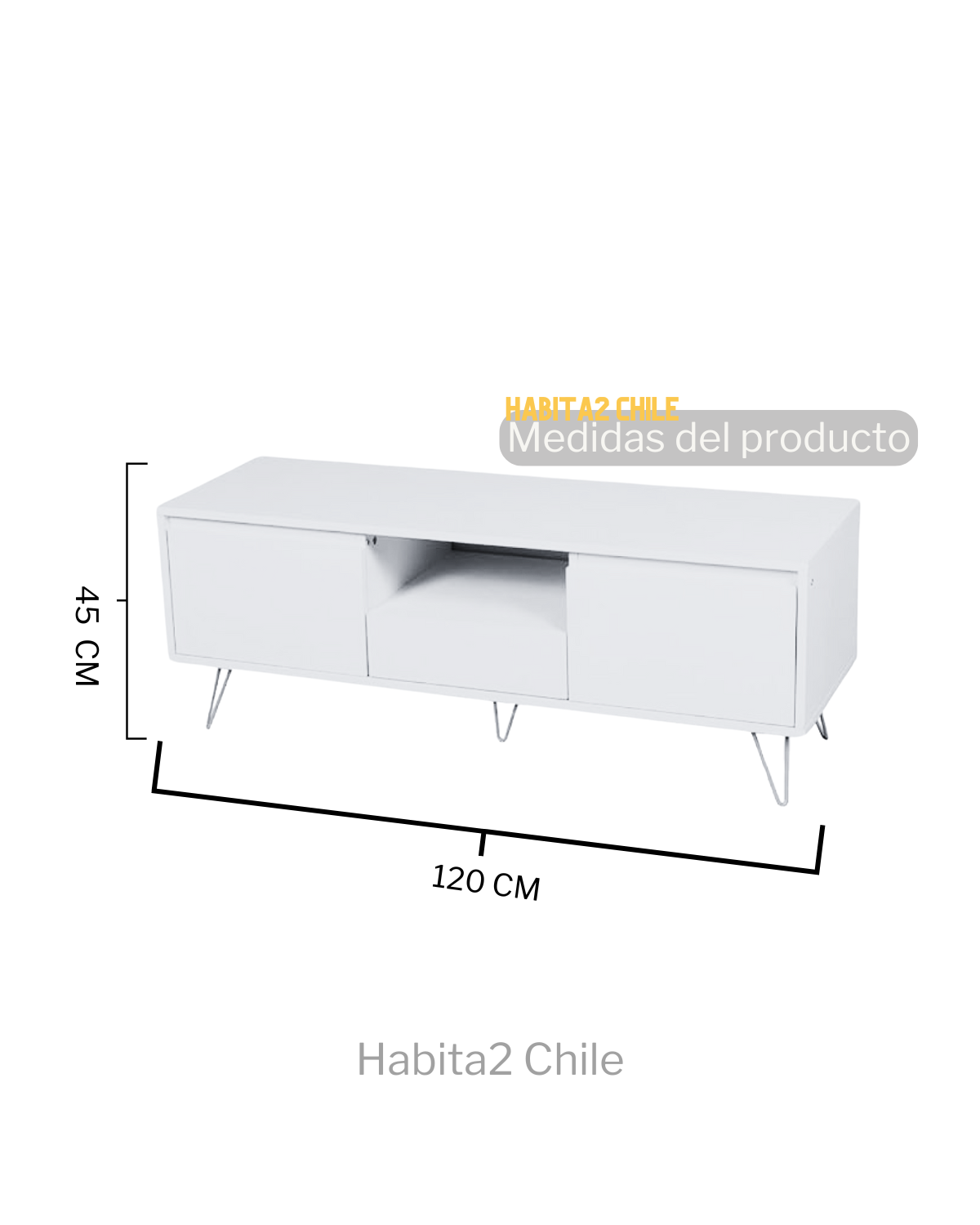 Buffet White con 2 cajones