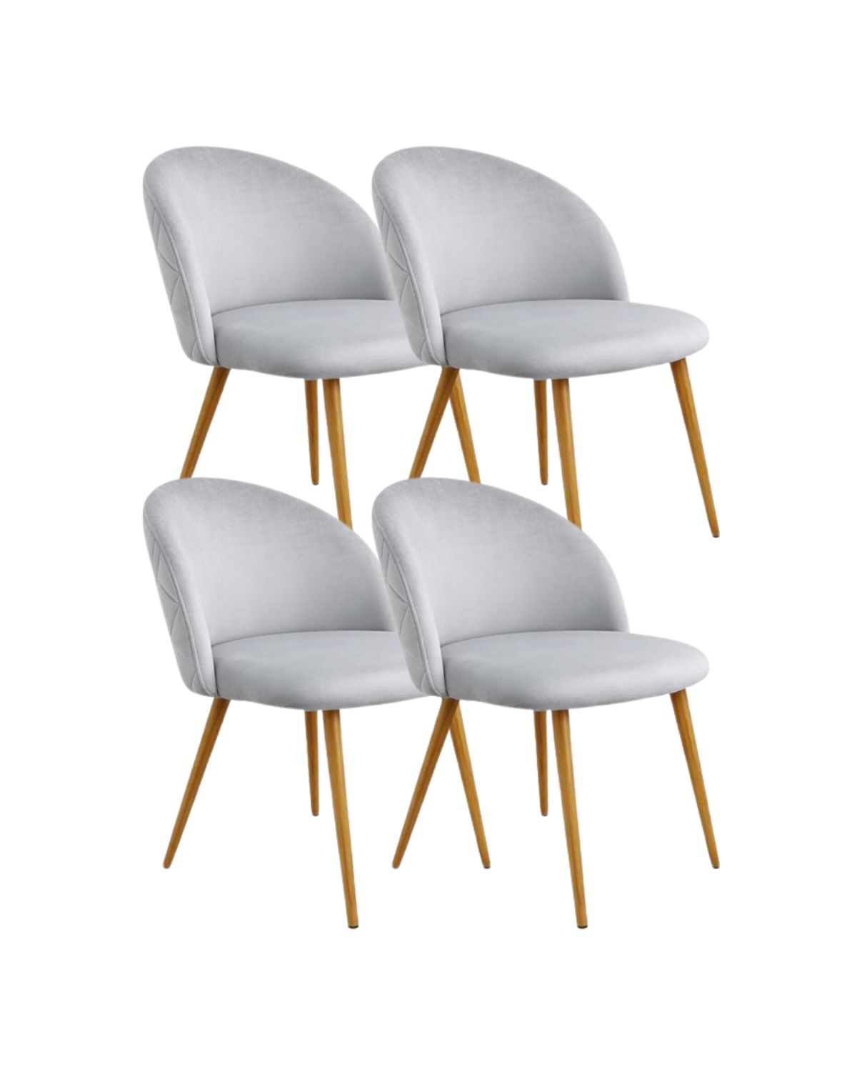 Pack 4 Sillas Nordic Felpa Wood