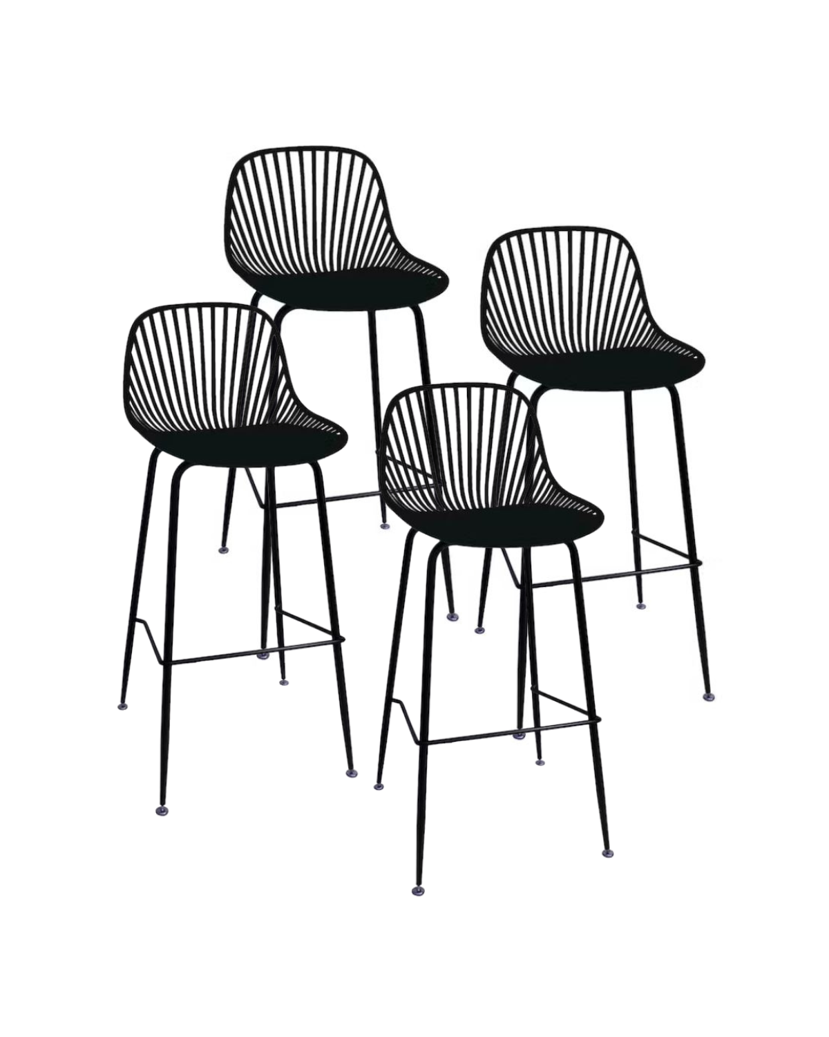 Pack 4 Taburetes Indiana Negro 77cm