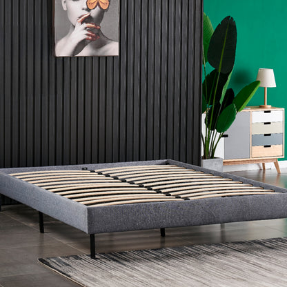 Base Cama Europea Gris 2 Plazas