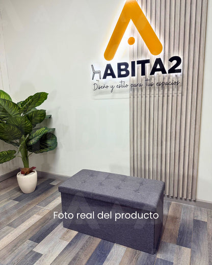 Banqueta Pouf Lino Gris