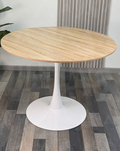 Mesa Tulip Cubierta Madera 100 cm