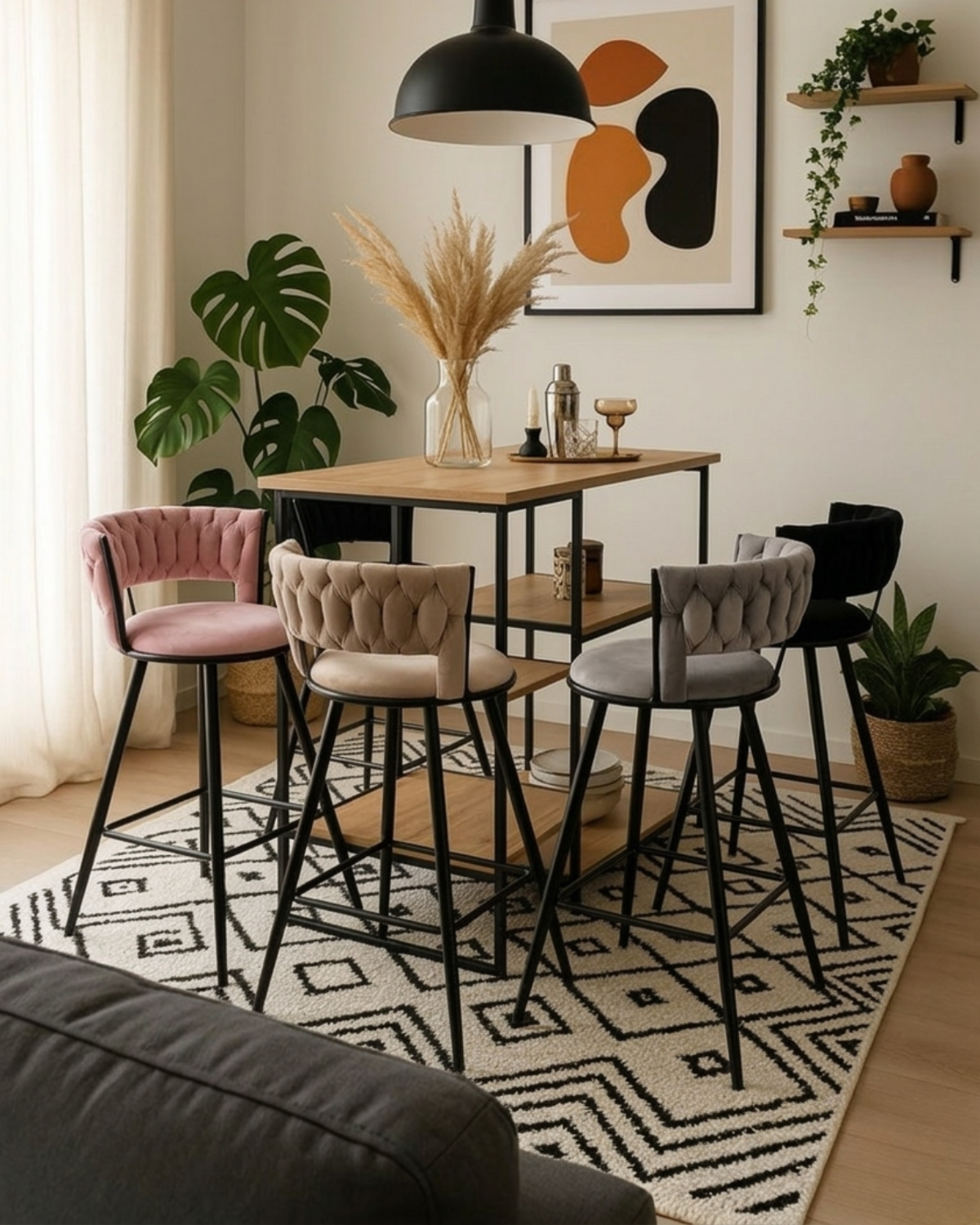 Silla de bar Gales Black 66 Cm