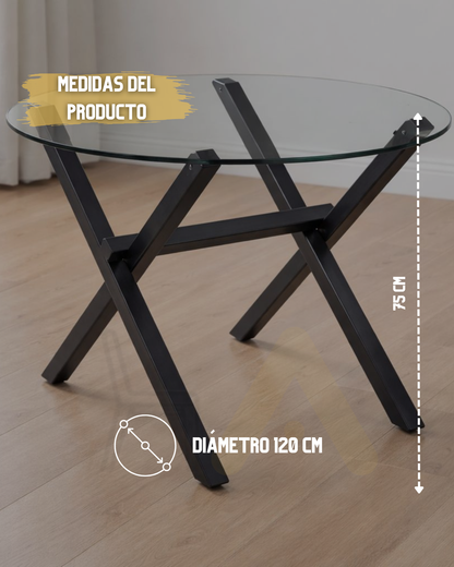 Mesa X Black Redonda 120 Cm