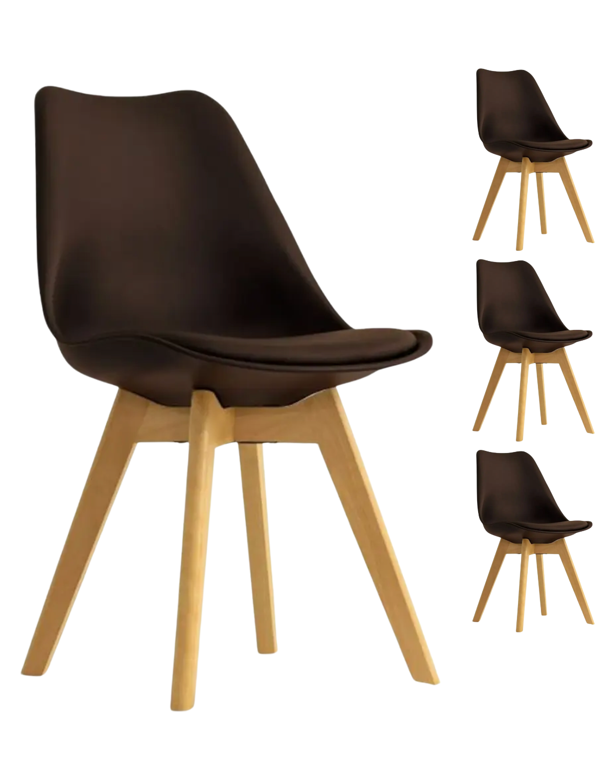 Pack 4 Silla Tulip Felpa