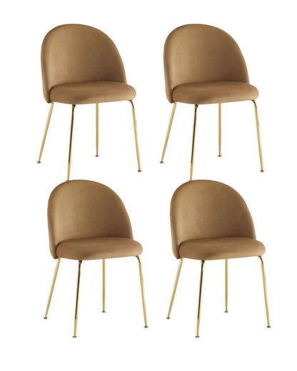 Pack 4 Sillas Nordic Felpa Gold