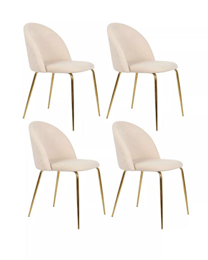 Pack 4 Sillas Nordic Felpa Gold