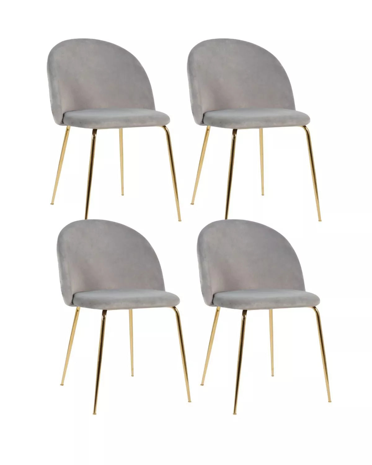 Pack 4 Sillas Nordic Felpa Gold