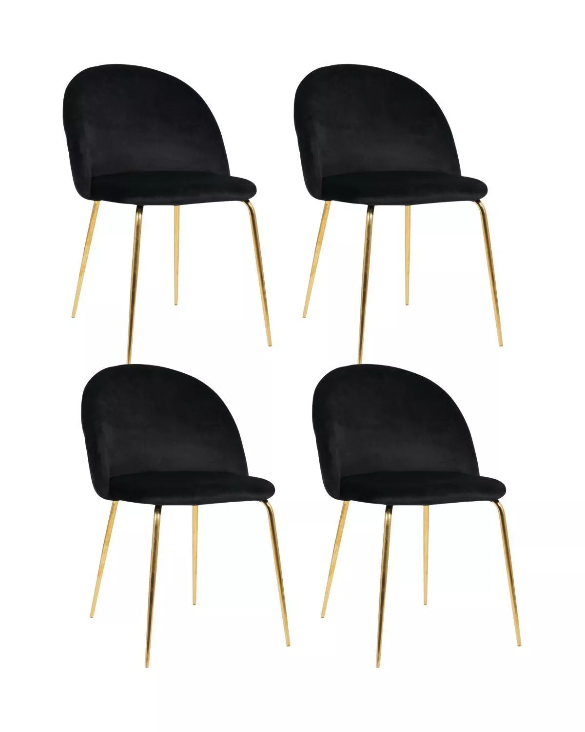 Pack 4 Sillas Nordic Felpa Gold